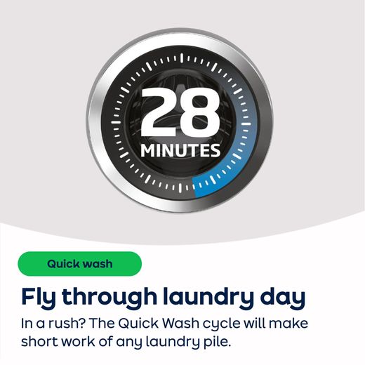Beko EnergySpin™ BM3WT1241IW 12kg Washing Machine with 1400 rpm - White - AO Annotation - Daily Quick